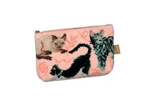 Косметичка Feiler FLUFFY FRIEND, розовая с рисунком кошек