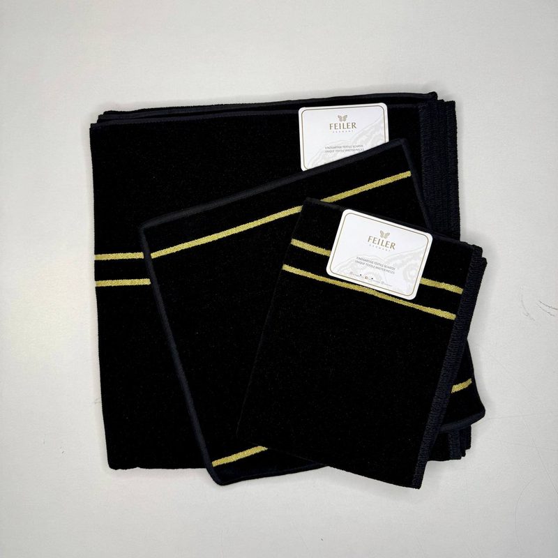 Рисунок Feiler LA GLAMOUR SCHWARZ-GOLD — чёрное с золотой полосой