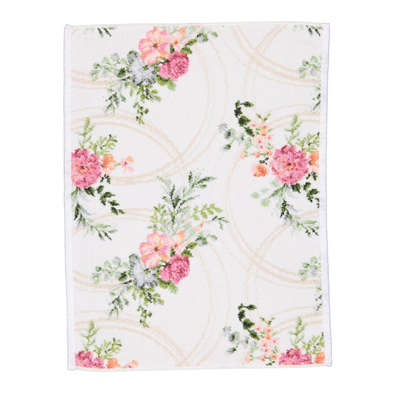 Детское полотенце Feiler Mini SWEET FLOWERS 37x50 на светлом фоне: кремовое поле с розовыми и белыми цветочными букетиками